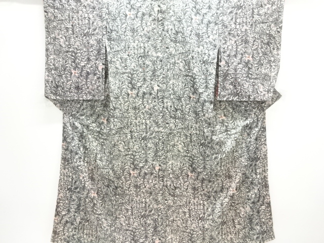 JAPANESE KIMONO / ANTIQUE KIMONO / TAISHO ROMAN STYLE / SILK / MON KINSHA / FLORAL SARASA